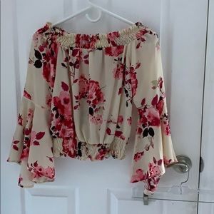 Off the shoulder long sleeve shirt